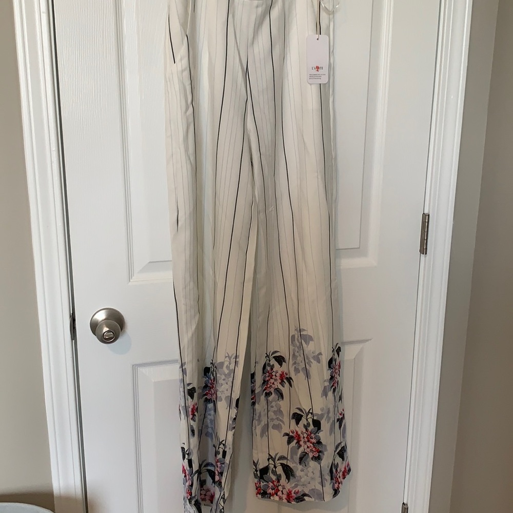 Wide leg pant and crop set